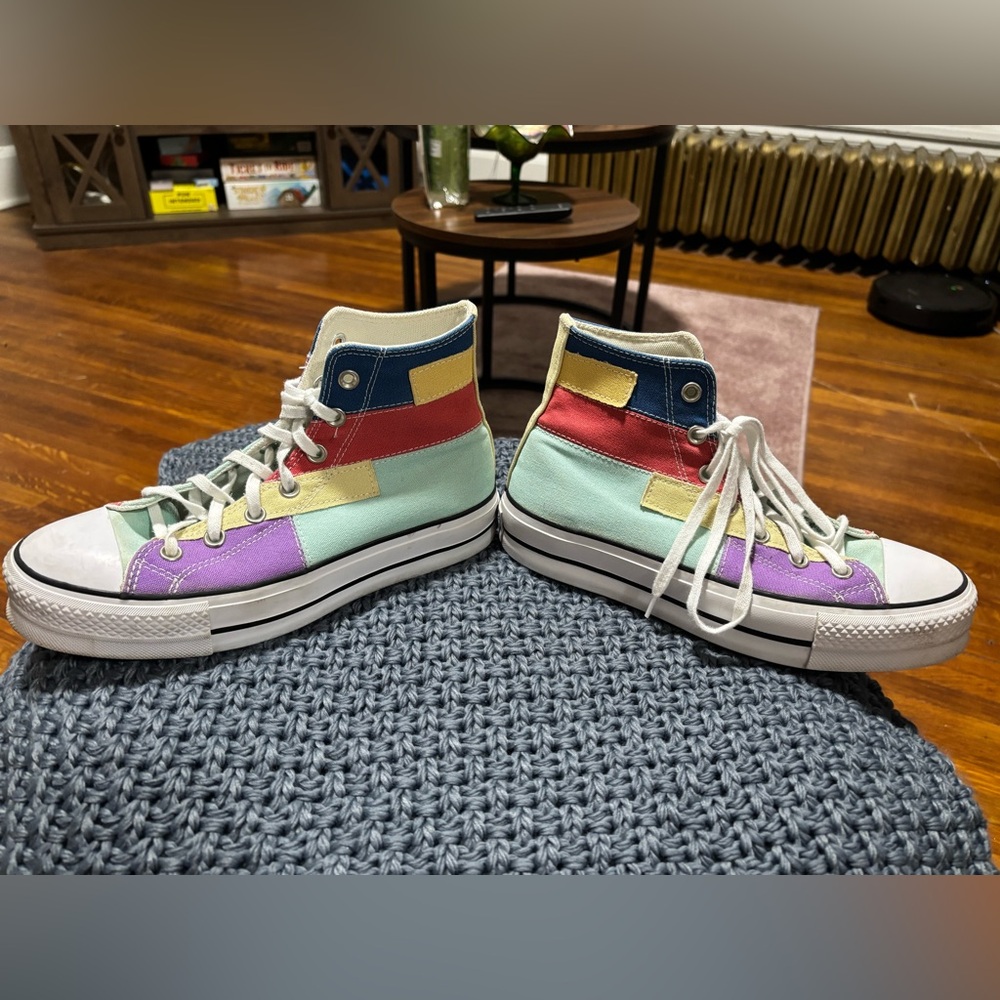 Platform Colorblock Converse High-Tops - Picture 4 of 7
